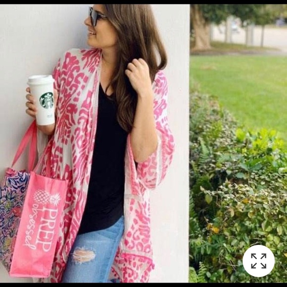 Pink and white long vest - Picture 2 of 2